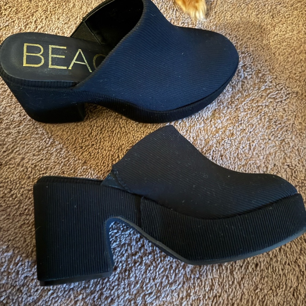 Black Women's Platform Mules